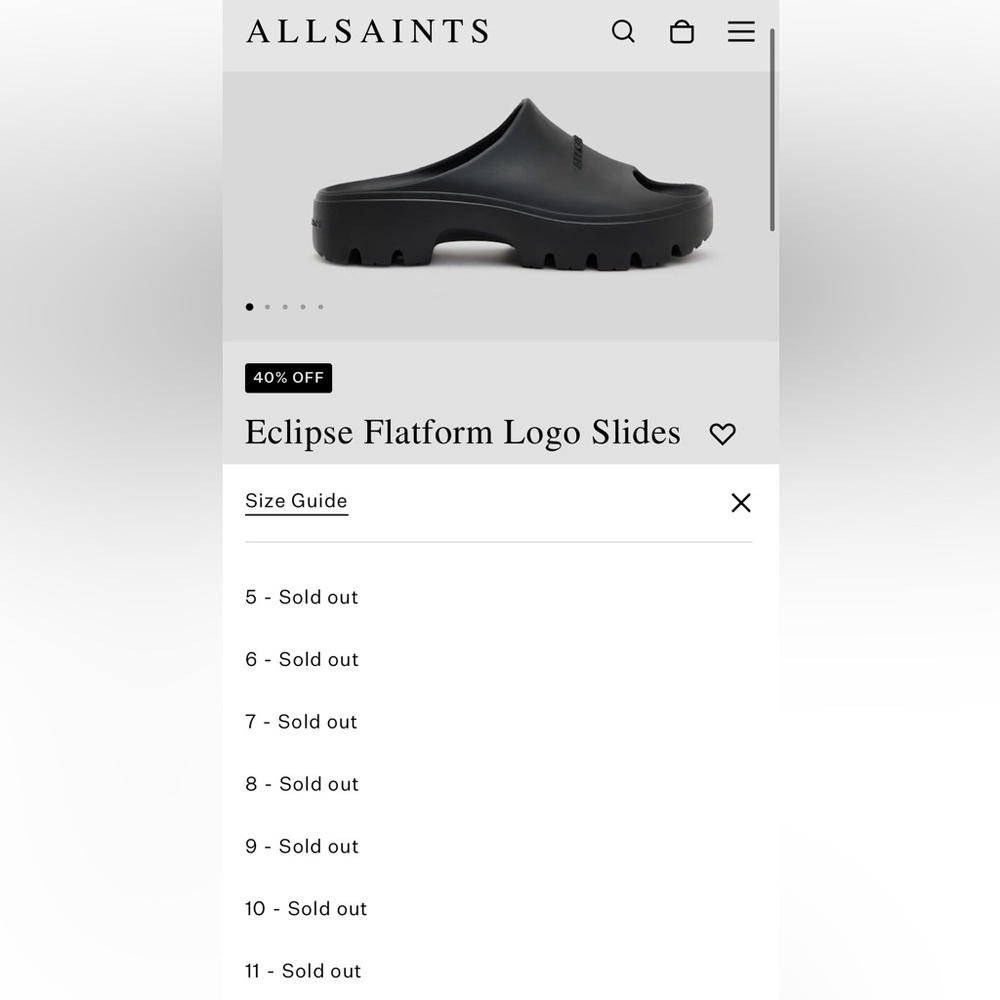 ALL SAINTS Eclipse Flatform Logo Slides - Picture 12 of 13